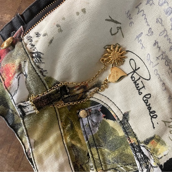 Vintage Roberto Cavalli Love Letter Jeans Print Pants Graphic Note XS - Picture 6 of 14